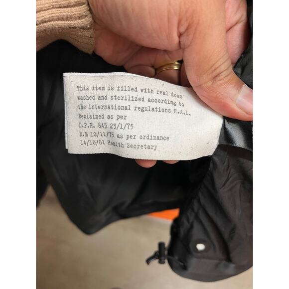 Rag & Bone - Goose Down Hooded Black Grey Puffer Coat /Large - Picture 7 of 11